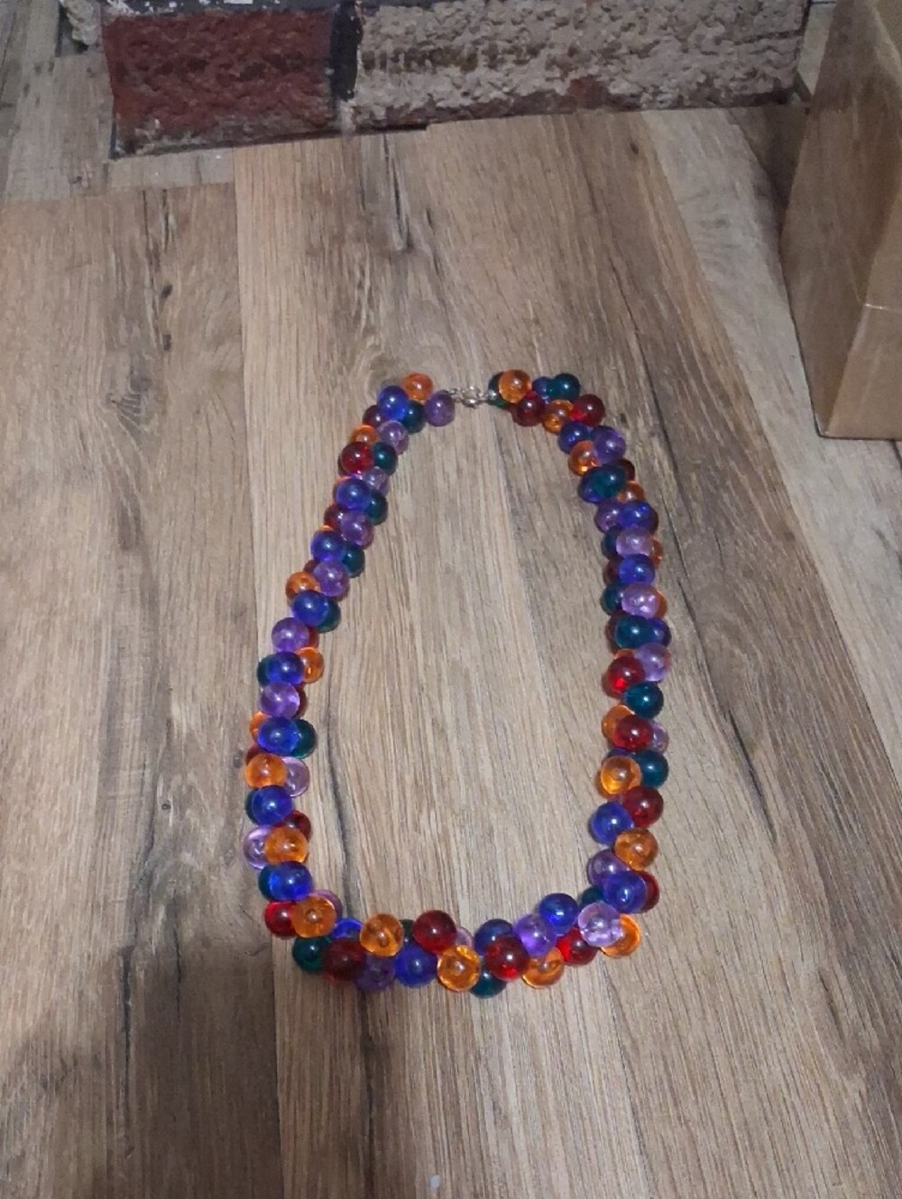 Colorful Glass Bead Necklace - Multicolor - Picture 3 of 3